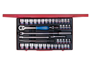 Equipement d'atelier - Outillages à main - Coffret de douilles 12 pans 1/2" pouce et mm 42 pcs PROMO