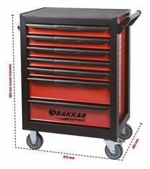 Equipement d'atelier - Manutention - Servante Rouge 7 Tiroirs