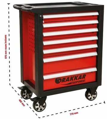Equipement d'atelier - Manutention - Servante 7 Tiroirs Rouge (97Cm) Sans Accessoires *Dt*