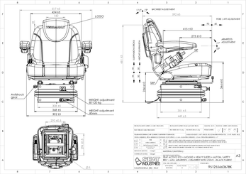Equipement véhicules - Sièges - Siège de tracteur suspension pneumatique