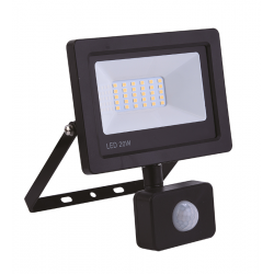 Electricité - Projecteur LED - Projecteur Led Extra Plat 20W Noir Av. Detecteur