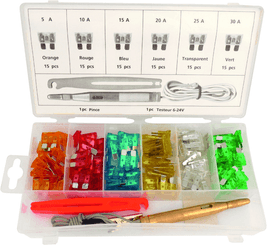 Eclairage, signalisation - Coffrets - Fusibles 90 pièces + testeur + pince