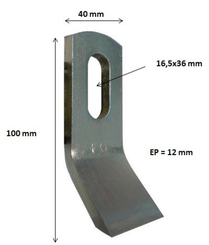 Pièces d'usure épareuse - Forges gorce - Couteau cuiller 100 x 40 x 12 mm