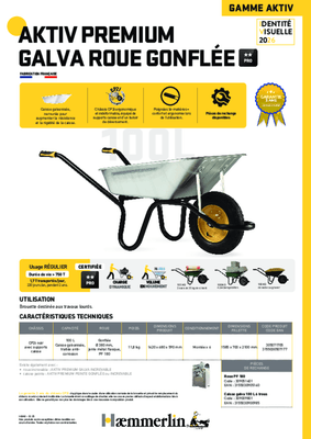 Equipement ferme, jardin - Brouettes - Brouette AKTIV PREMIUM 100 L
