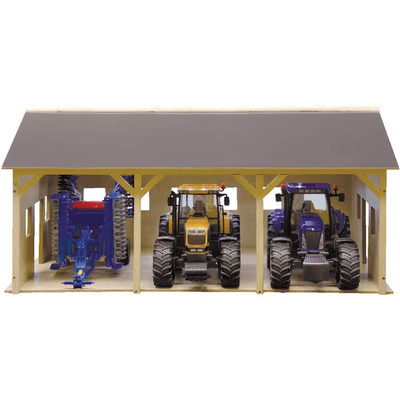 Jouet - Jouet - Hangar en bois pour 3 tracteurs