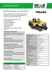 Herbes et entretien - Tondeuse autoportée essence - Tondeuse autoportée à éjection arrière TG 150/84 H