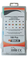 Eclairage, signalisation - Coffrets - Fusibles enfichables mini, standard et maxi 166 pièces