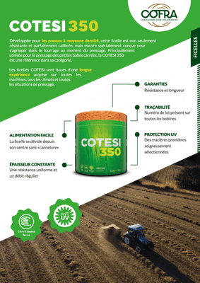 Consommables récolte - Ficelle - Ficelle COTESI 350 bleu 5 KG