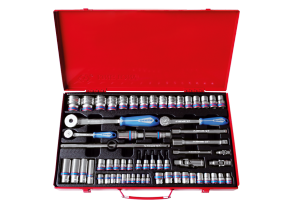 Equipement d'atelier - Outillages à main - Coffret douilles 1/4" + 3/8" + 1/2" 62 pièces PROMO