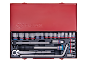 Equipement d'atelier - Outillages à main - Coffret de douilles 1/2"  24 pièces en pouce, 12 pans