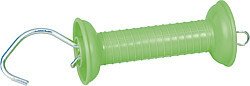 Elevage - Accessoires tubulaires - Poignée de porte avec ressort et crochet vert fluo