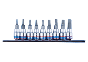 Equipement d'atelier - Outillages à main - Jeu de douilles tournevis Torx 1/4" sur rail - 9 pièces PROMO