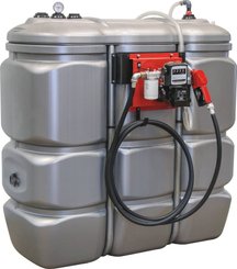 Carburant et transfert - Stockage - CUVE STOCKAGE FUEL PEHD DP 1500L STATION 230V 60L/MIN
