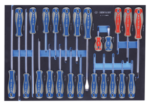 Equipement d'atelier - Outillages à main - Module mousse tournevis à fente, Torx et Phillips - 24 pièces PROMO