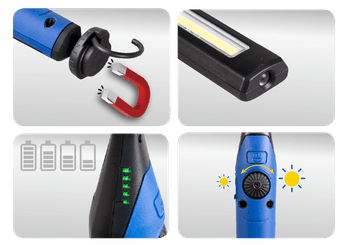 Equipement d'atelier - Outillages à main - Lampe d'inspection slim rechargeable 7W COB support magnétique PROMO