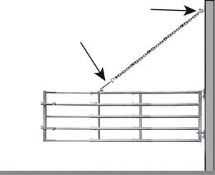 Elevage - Accessoires tubulaires - Suspension pour barrière avec chaine de 8 m, tendeur et manille