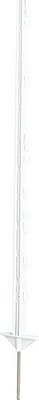 Elevage - Accessoires tubulaires - Piquet en plastique blanc, 1,55 m (cloture 1,30 m), 8 passe-fils + 3 pour