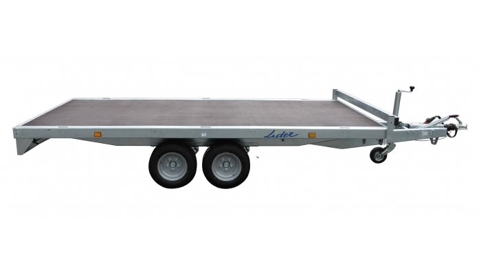 Transport - Remorque bagagère - Plateau roues dessous 355x180 freiné 2 essieux PTAC 2000 kg, Lider