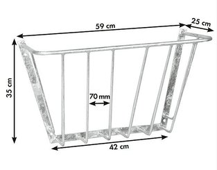 Elevage - Accessoires tubulaires - Ratelier mural galv, petit modèle, 59 cm