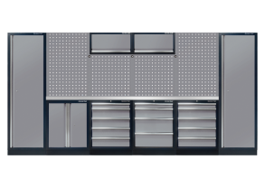 Equipement d'atelier - Outillages à main - Mobilier d'atelier complet gris "plan de travail inox" PROMO