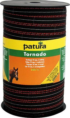 Elevage - Accessoires tubulaires - Ruban TORNADO 20 mm, marron/orange, 1 cuivre d= 0,30, 5 inox d= 0,20, rlx