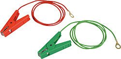 Elevage - Accessoires tubulaires - Cable de raccordement cloture à oeillet  8 mm, rouge, avec pince croco inox