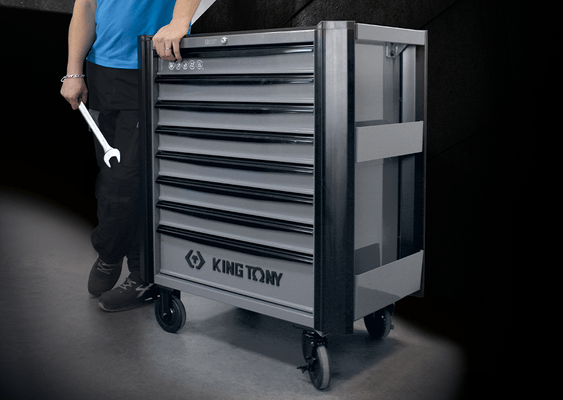 Equipement d'atelier - Outillages à main - Servante d'atelier 8 tiroirs série Bumper : grise PROMO