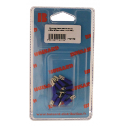 Eclairage, signalisation - Consommables 12/24V - Hf- 10 Cosses Plat.F Bleu L4.8