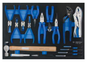 Equipement d'atelier - Outillages à main - Module mousse + PP pinces et outils de frappe 17 pièces PROMO
