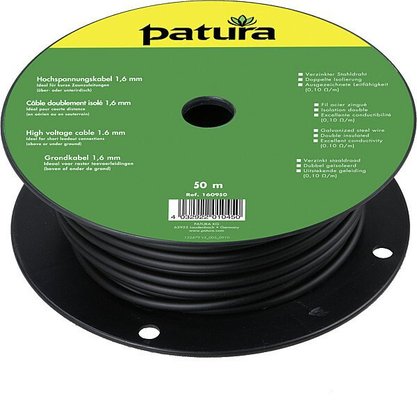 Elevage - Accessoires tubulaires - Cable doublement isolé haute tension 1,6 mm, rlx de 100m