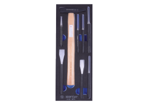 Equipement d'atelier - Outillages à main - Module de chasse-goupilles, burins et marteau - 8 pièces