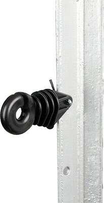 Elevage - Accessoires tubulaires - Isolateur annulaire à goupille, noir, pour piquet cornière en acier, les 25