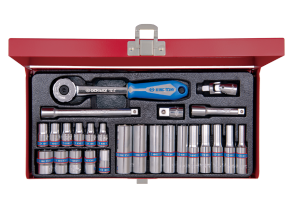 Equipement d'atelier - Outillages à main - Coffret de douilles métriques et accessoires 1/4