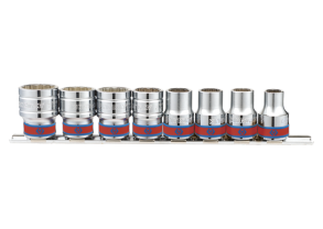 Equipement d'atelier - Outillages à main - Jeu de 8 douilles 12 pans 1/2" N pouce sur rail PROMO