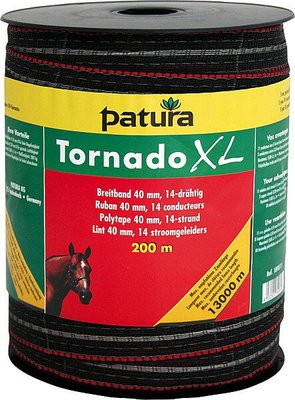Elevage - Accessoires tubulaires - Ruban TORNADO XL 40 mm, marron, 3 cuivre d= 0,30, 11 inox d= 0,16, rlx de 200 m