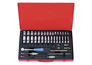 Equipement d'atelier - Outillages à main - Coffret de douilles 3/8" 12 pans longues et courtes