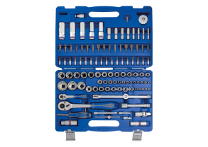 Equipement d'atelier - Outillages à main - Coffret de douilles 1/2" 1/4" + accessoires - 110 pièces PROMO