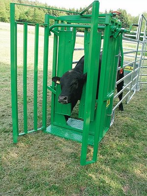 Elevage - Accessoires tubulaires - Porte de contention  A 3000 , avec panier de retenue et chassis, peinte