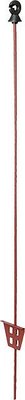 Elevage - Accessoires tubulaires - Piquet acier ressort rond 1,00 m  laqué rouge avec isolateur annulaire