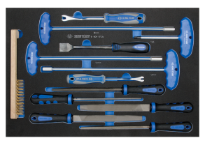 Equipement d'atelier - Outillages à main - Module mousse limes et clés mâles Torx - 13 pièces PROMO