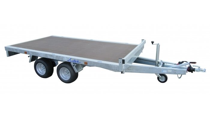 Transport - Remorque bagagère - Plateau roues dessous 306x170 freiné 2 essieux PTAC : 2500 kg - montée, Lider