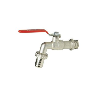 Plomberie - Robinet et vanne - Robinet Puisage Nickelé 1/4 Tour Mâle 3/4 Nez 3/4 Tuyau Ø15