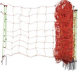 Elevage - Accessoires tubulaires - Filet électrifié Plus / Moins,  hauteur 120 cm, piquet double pointe