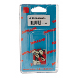 Eclairage, signalisation - Consommables 12/24V - Hf- 10 Cosses Plat. F.Rouge L6.3X0.8
