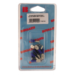 Eclairage, signalisation - Consommables 12/24V - Hf- 10 Cosses Plat. F. Bleu L6.3X0.8