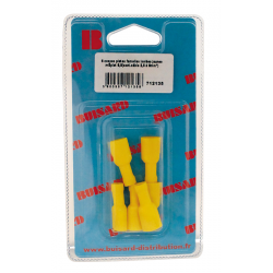 Eclairage, signalisation - Consommables 12/24V - Hf- 6 Cosses Plat F. Jaune L9.5