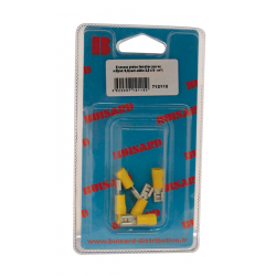 Eclairage, signalisation - Consommables 12/24V - Hf- 6 Cosses Plat.F Jaune L6.3