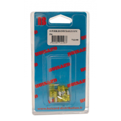 Eclairage, signalisation - Consommables 12/24V - Hf- 10 Fusibles Enfich.Mini 20A Jaune