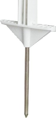 Elevage - Accessoires tubulaires - Piquet en plastique blanc, 1,55 m (cloture 1,30 m), 8 passe-fils + 3 pour