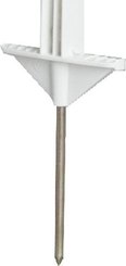 Elevage - Accessoires tubulaires - Piquet en plastique blanc, 1,55 m (cloture 1,30 m), 8 passe-fils + 3 pour